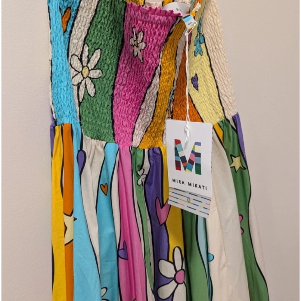 Mira Mikati Rainbow Ray Printed Dress, Size 42 (US 10) NWTS - Picture 4 of 6
